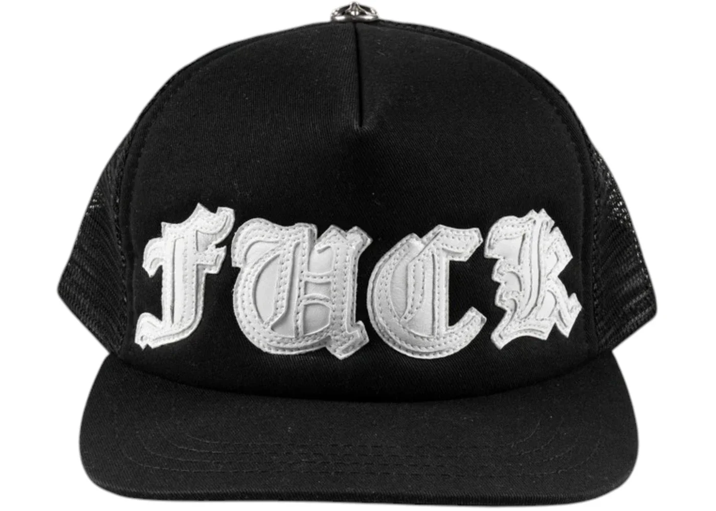Chrome Hearts FUCK Letter Patch Trucker Cap Black/White - 1