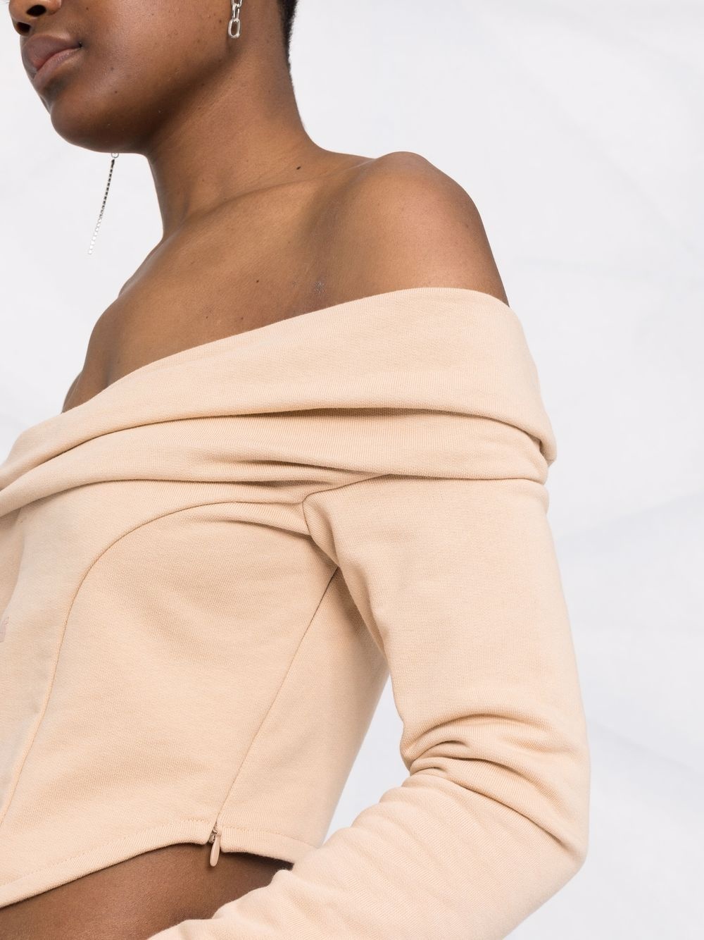 Couture logo-print off-shoulder sweatshirt - 3
