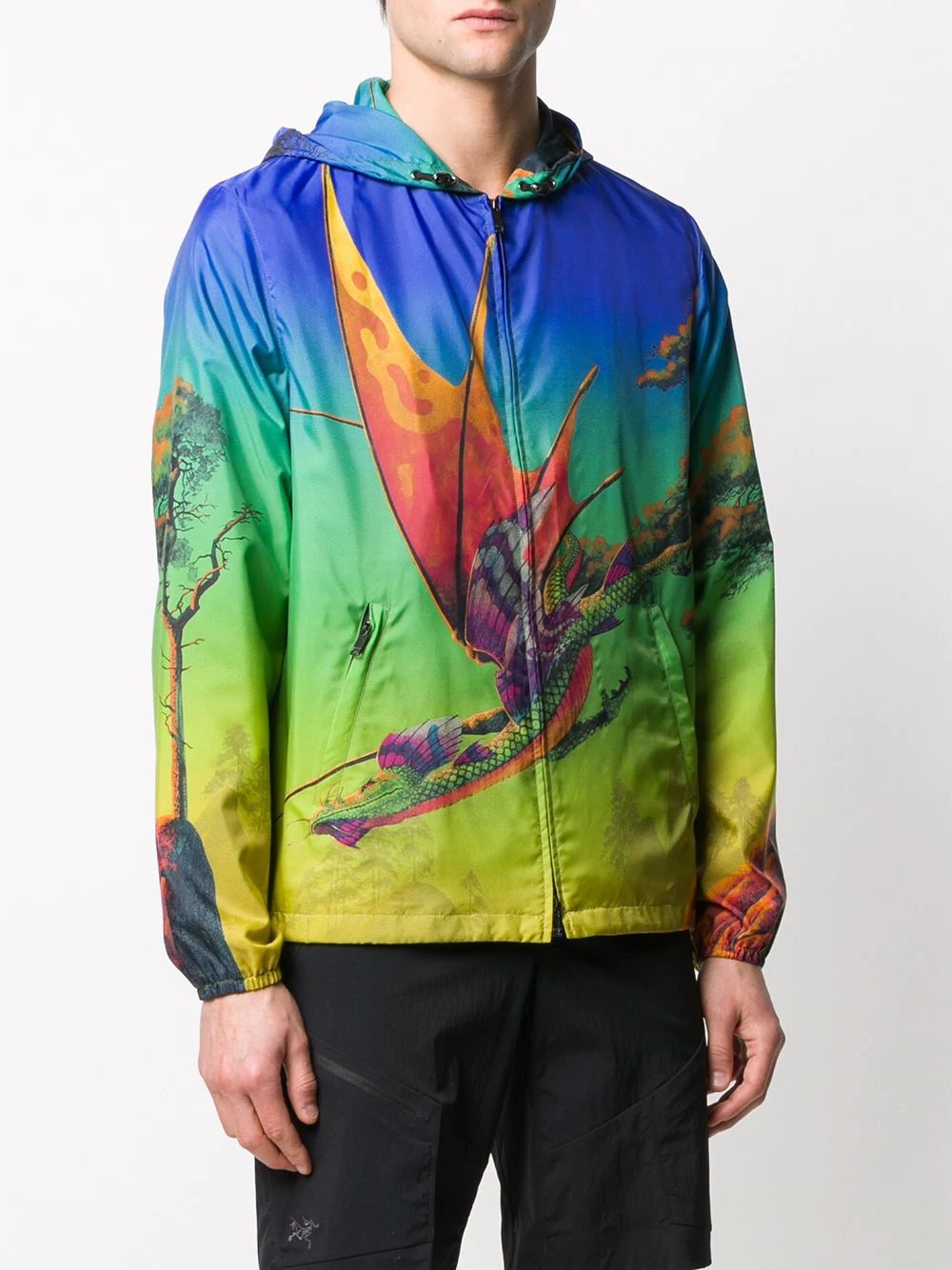 dragon print lightweight jacket - 3