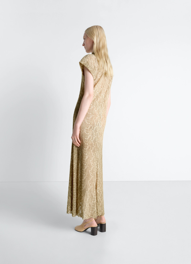 LONG FOULARD DRESS IN GD LACE 5