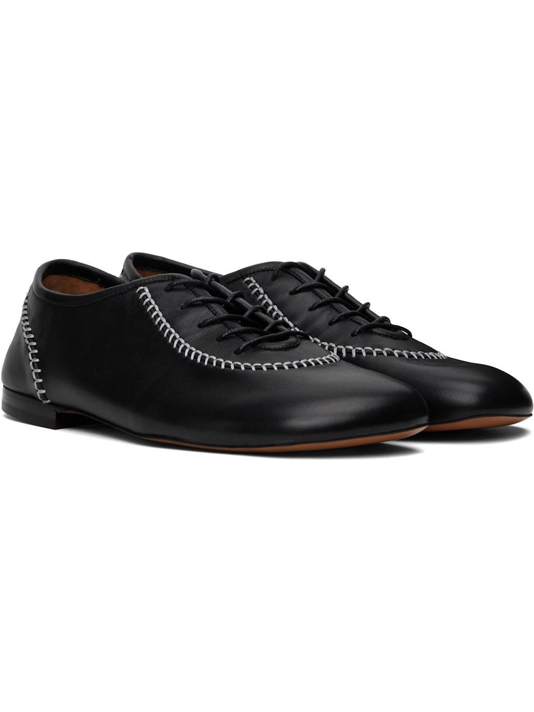 WALES BONNER Black Lace-Up Oxfords | REVERSIBLE