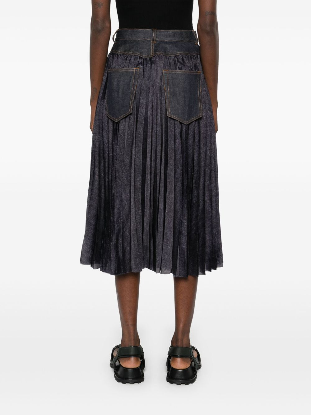 Sacai Women Denim Mix Skirt - 2
