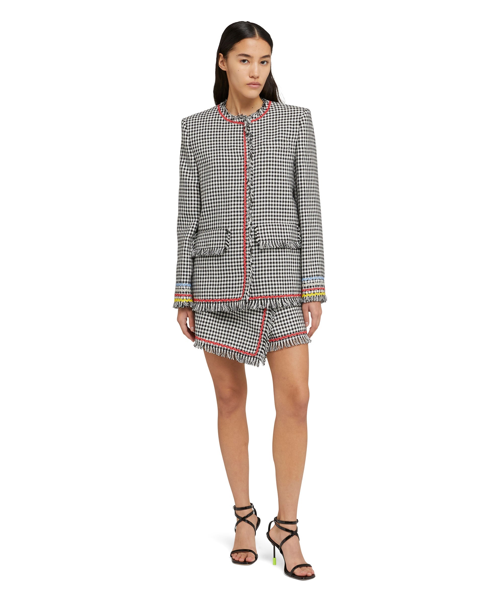 Vichy tweed skort with applications - 5