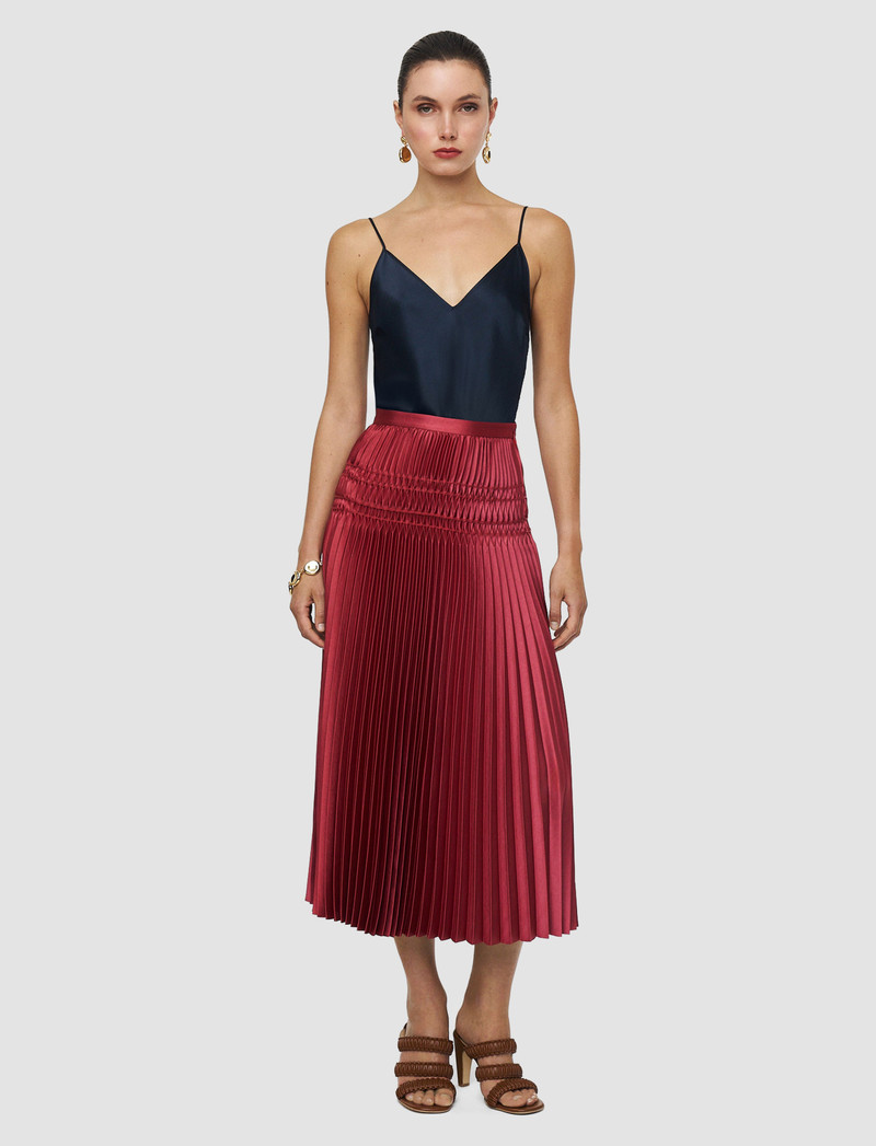 JOSEPH Hayes Pleated Woven Skirt outlook