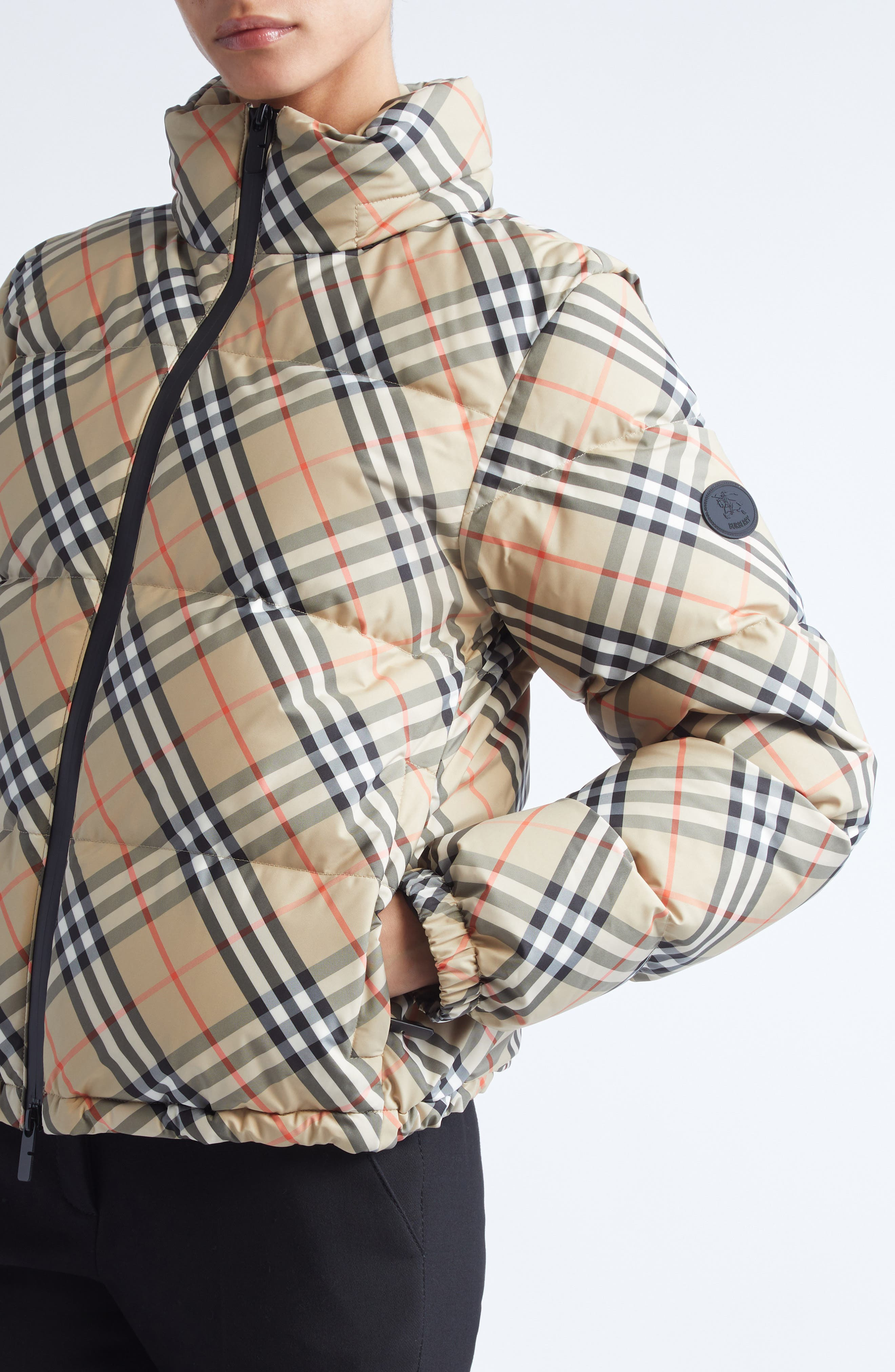 burberry Ambleside Check Quilted Down Puffer Jacket in Sand Ip Check at Nordstrom - 4