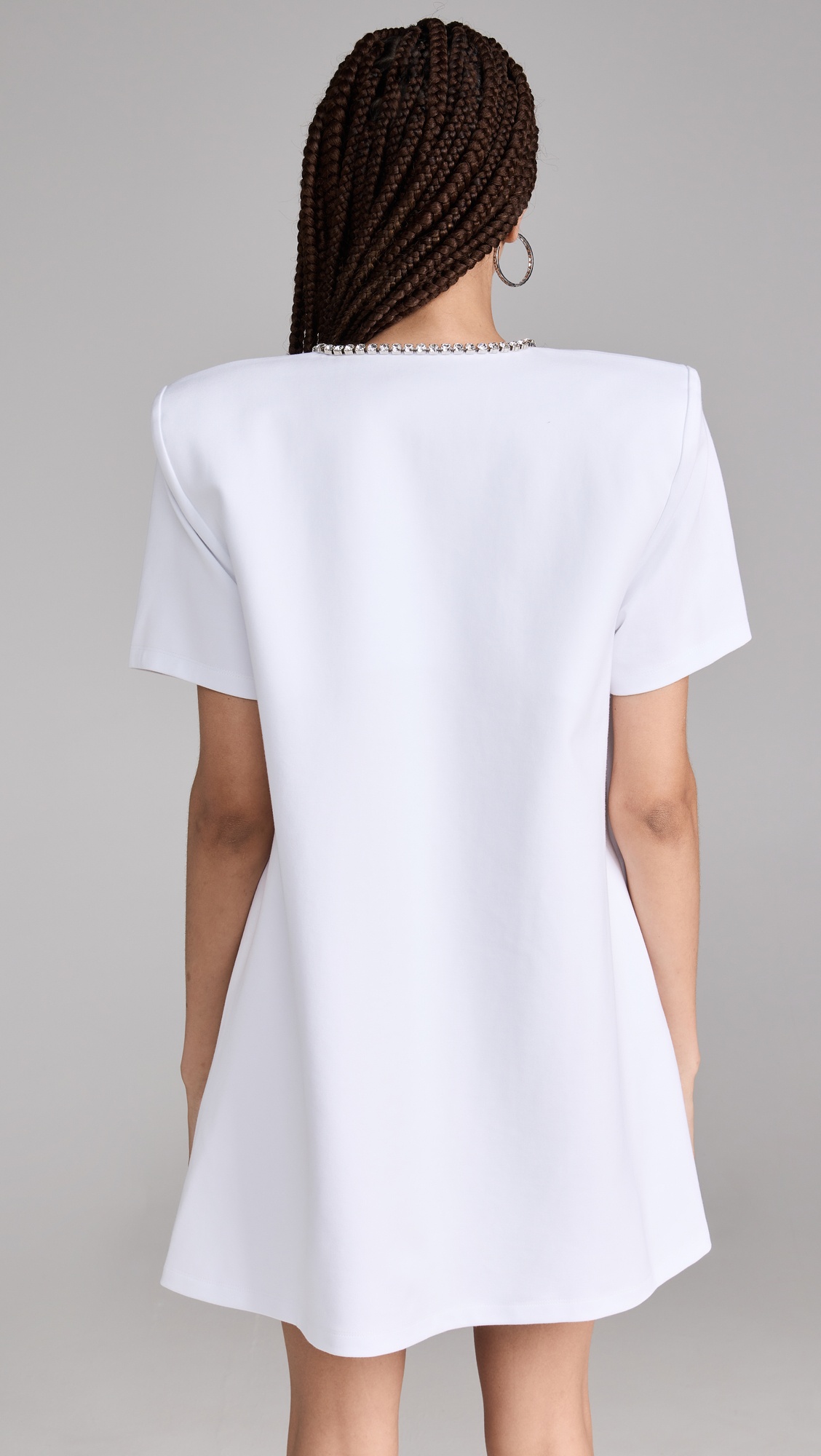 Crystal Bow V Neck T-Shirt Dress - 2