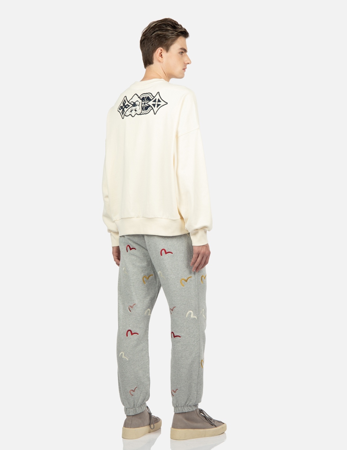 ALLOVER SEAGULL EMBROIDERY SWEATPANTS - 4