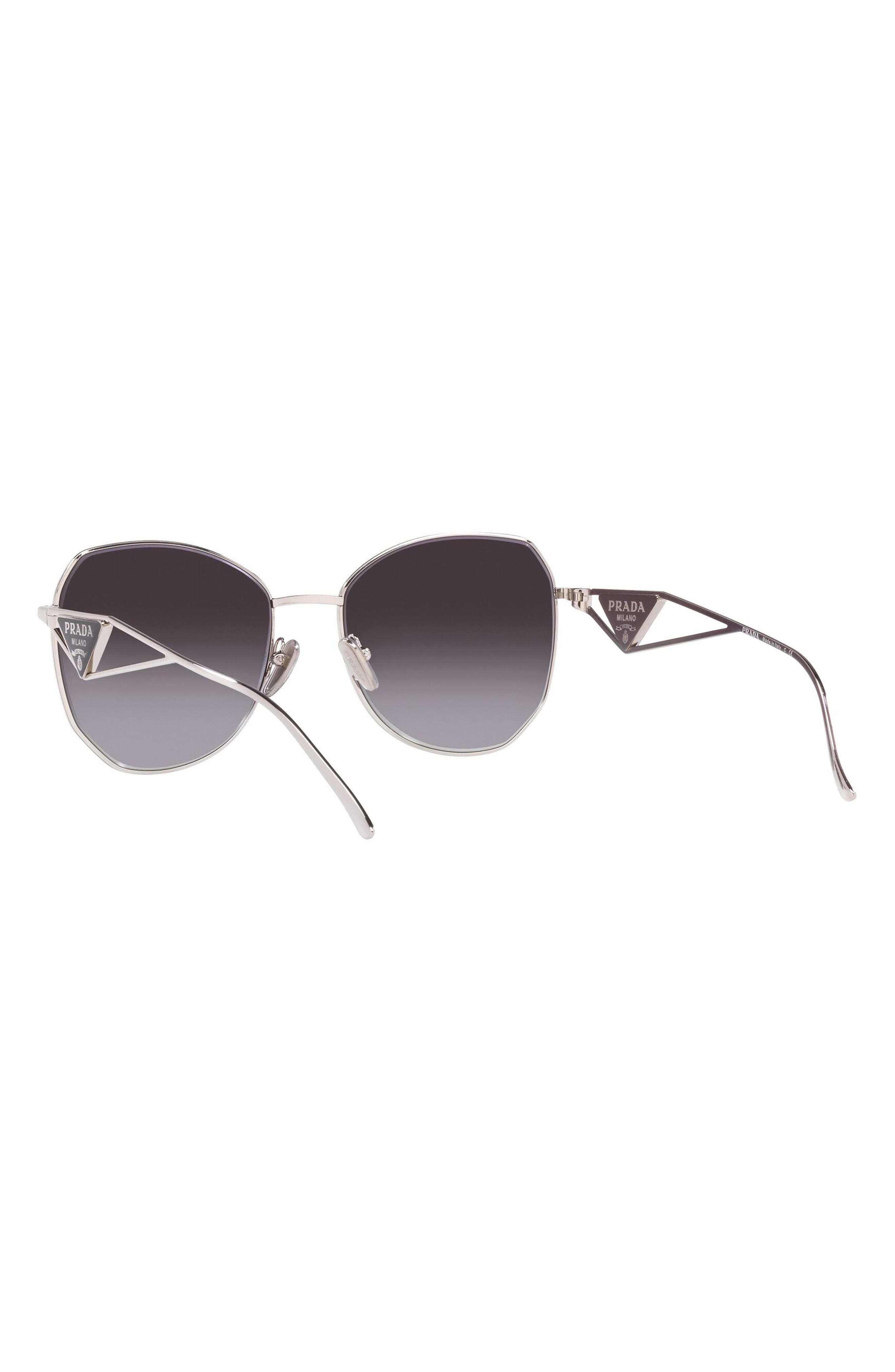 Prada 57mm Gradient Round Sunglasses in Grey Gradient at Nordstrom - 6