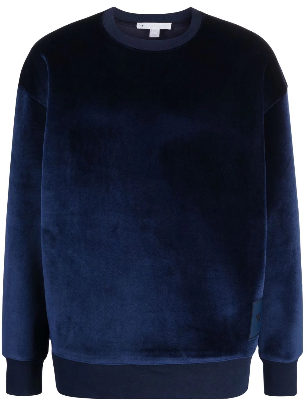 logo-patch velvet-effect sweatshirt - 1