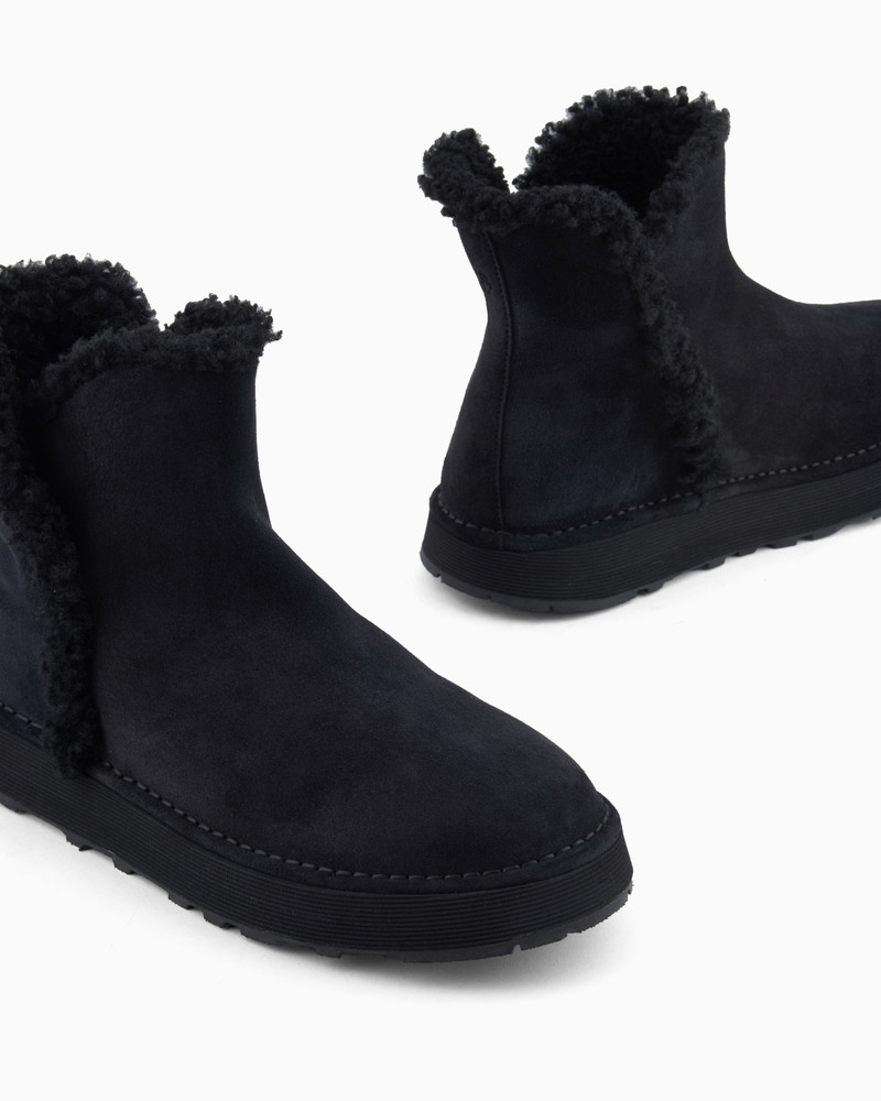 GIORGIO ARMANI NEVE SUEDE AND SHEEPSKIN ANKLE BOOTS 5