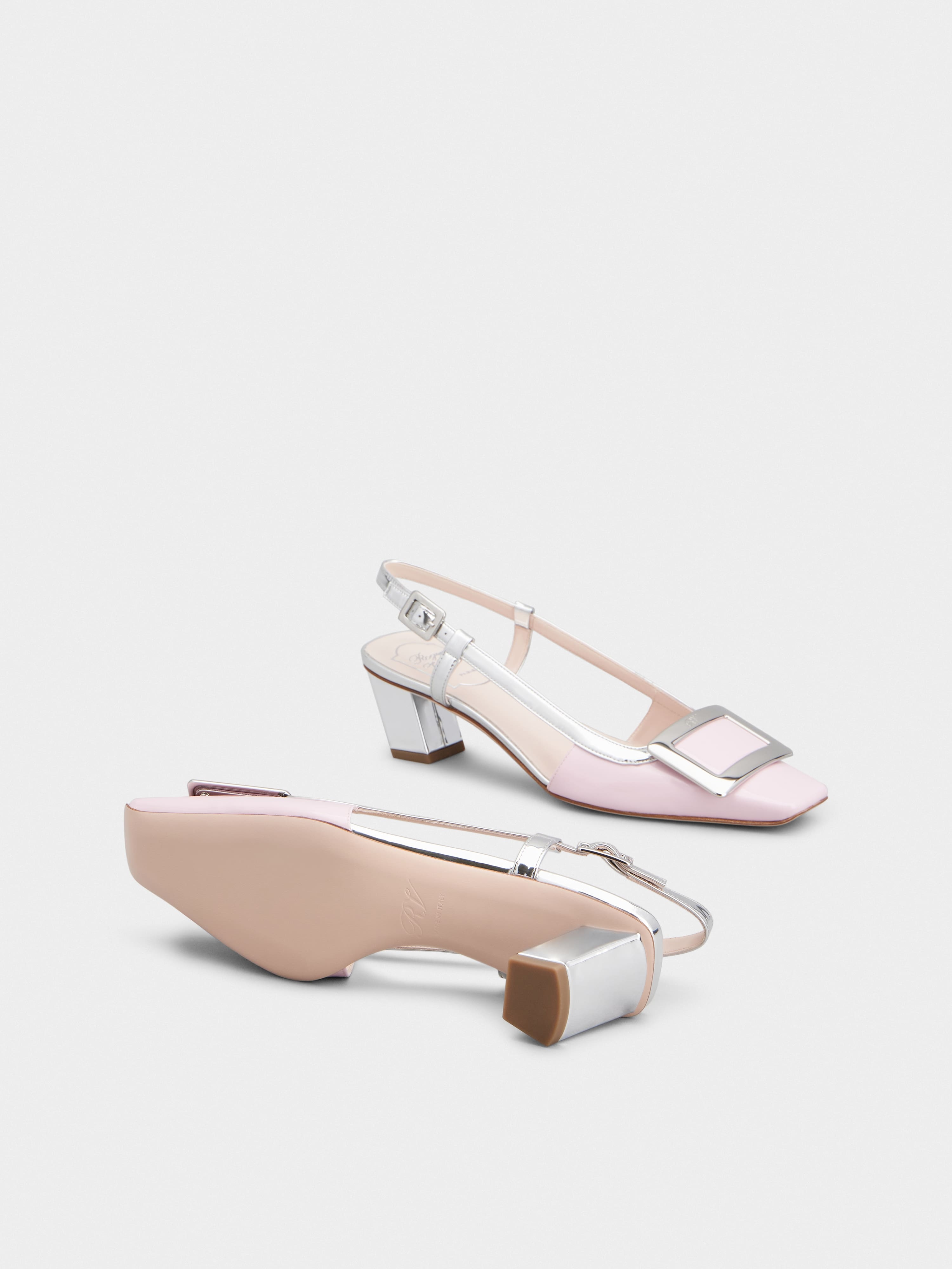 Belle Vivier Metal Buckle Slingback Pumps in Patent Leather - 6