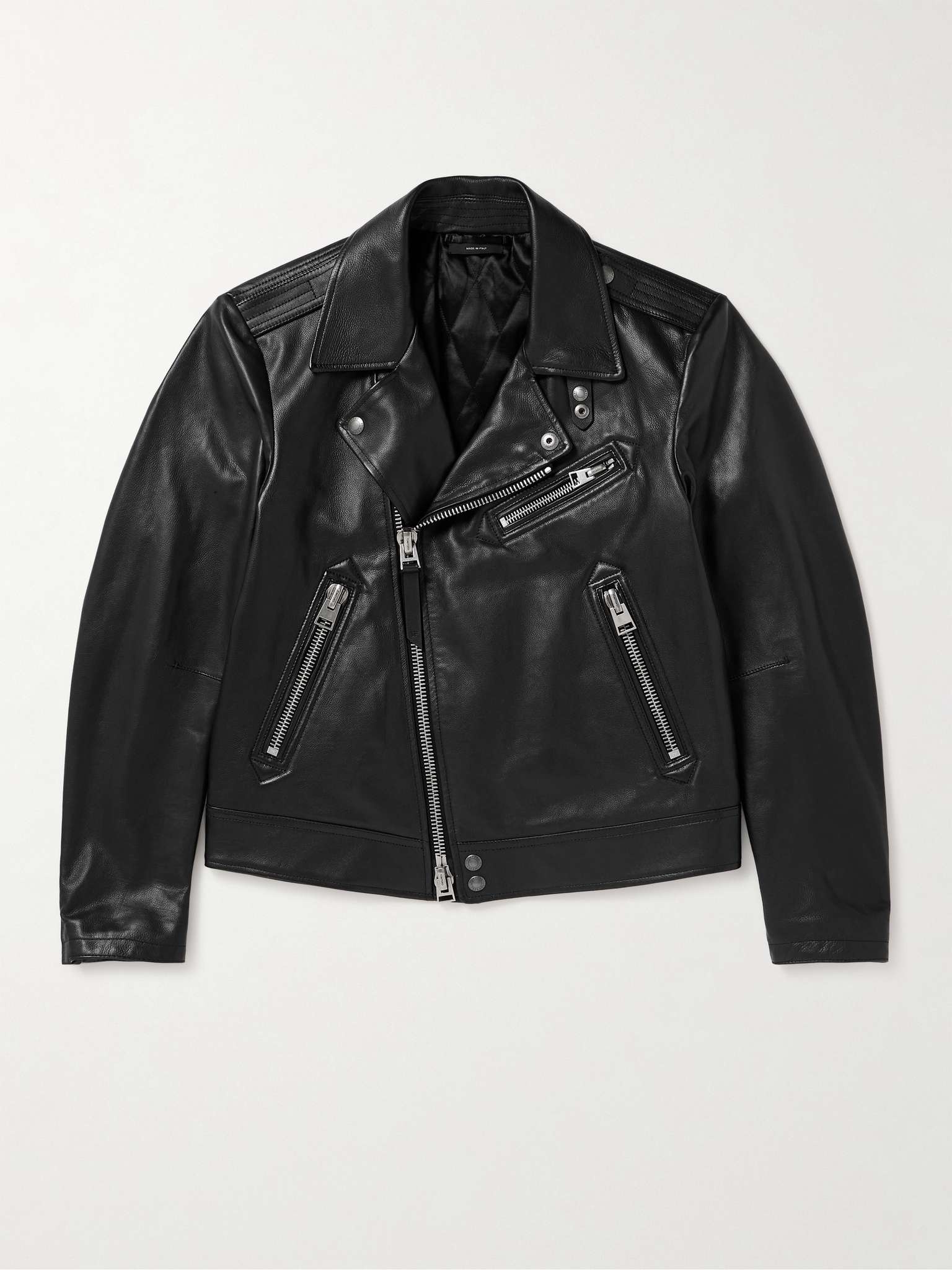 Full-Grain Leather Biker Jacket - 1