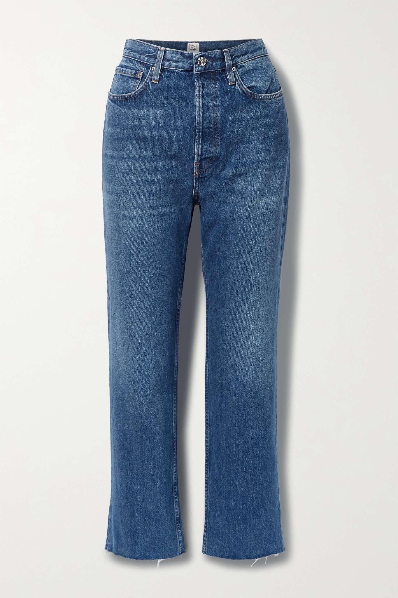 Classic high-rise straight-leg organic jeans - 1