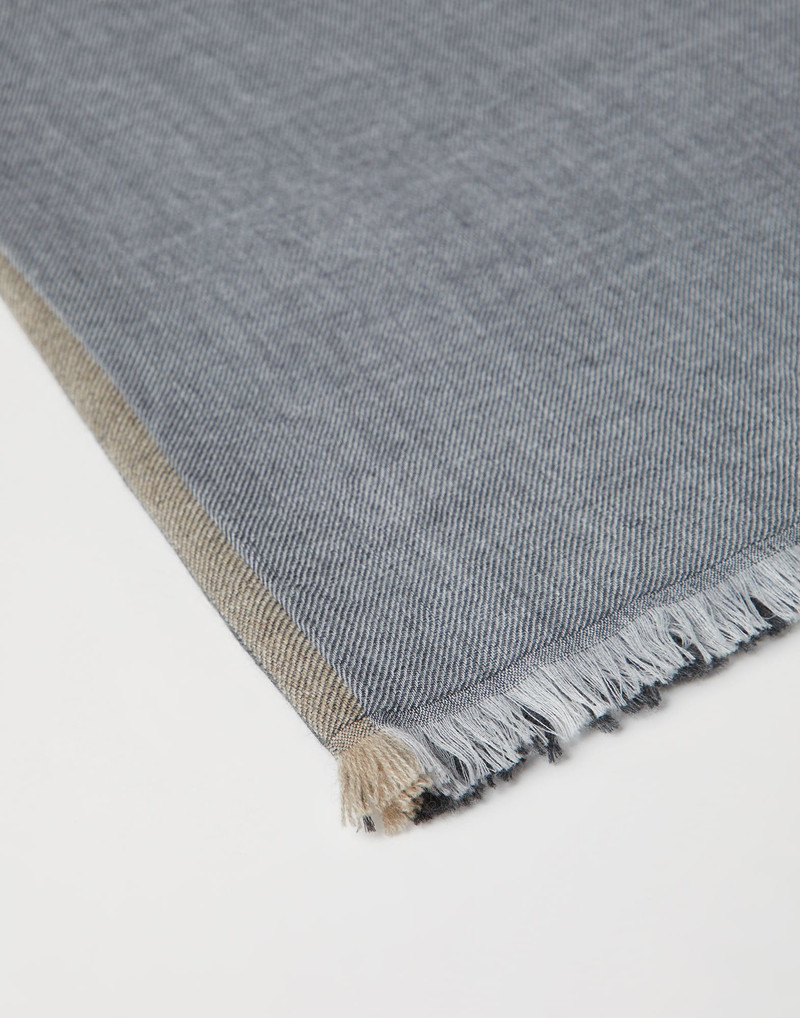 Brunello Cucinelli Cashmere and silk color block scarf outlook