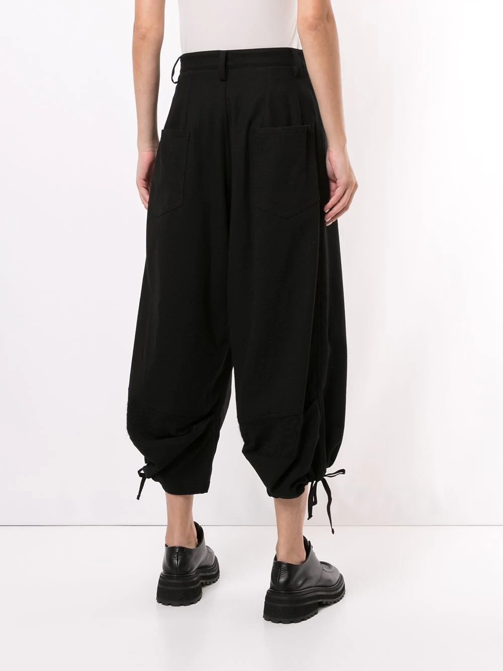 drawstring balloon leg pants - 4