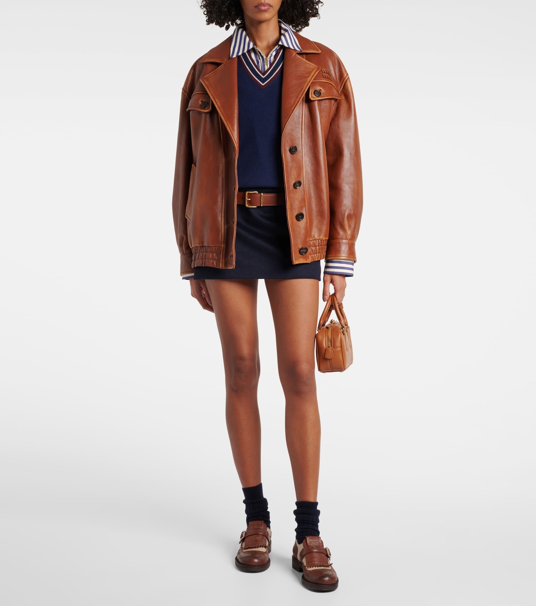 Wool and cashmere velour miniskirt - 2