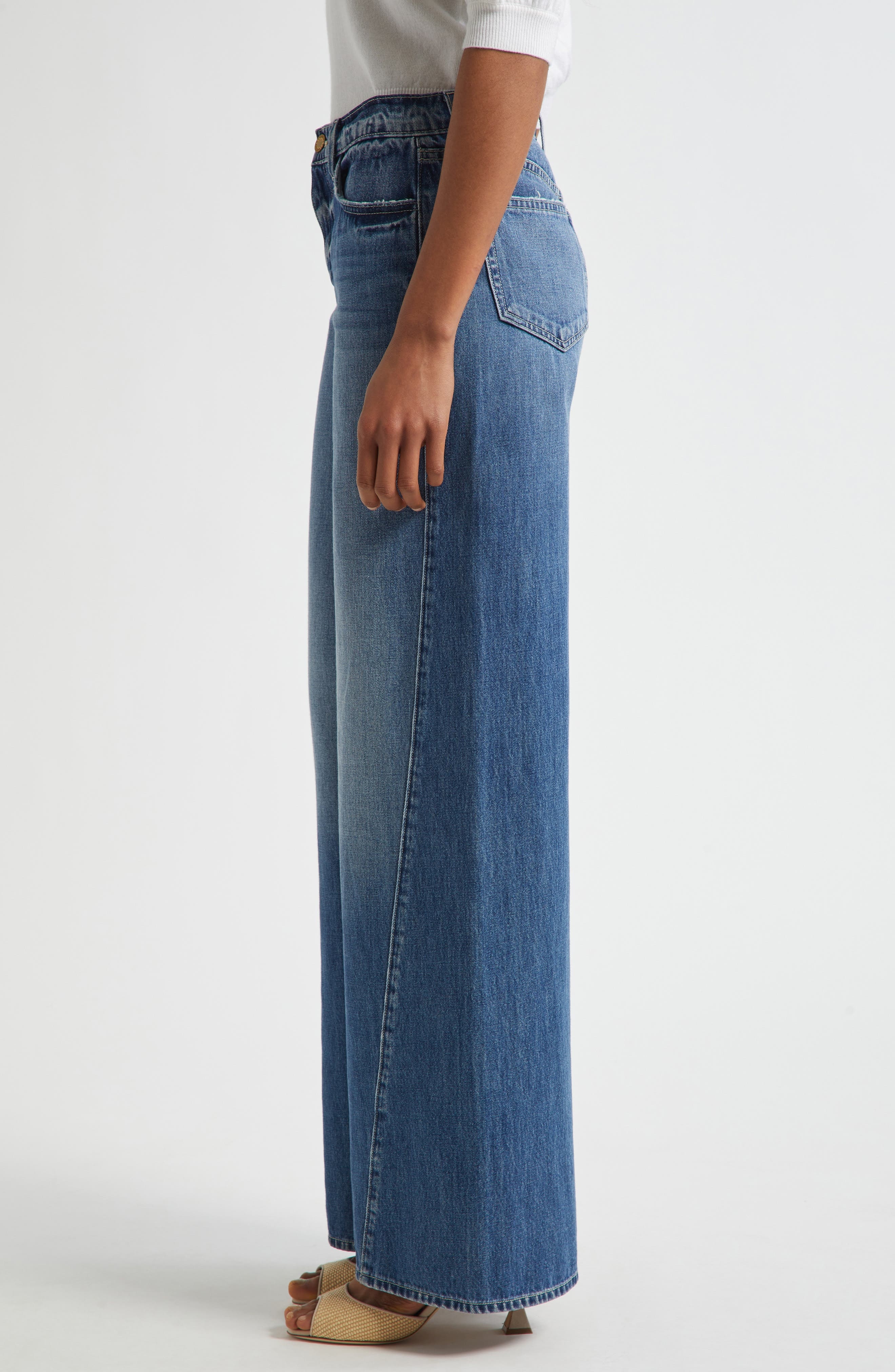 L'AGENCE Beau High Waist Wide Leg Jeans in Ortega at Nordstrom - 4