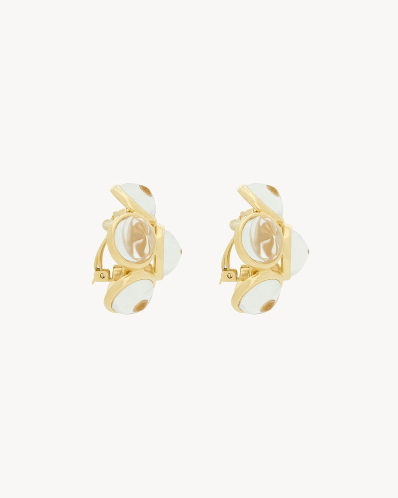 SAINT LAURENT FLOWER EARRINGS IN RESIN AND METAL outlook