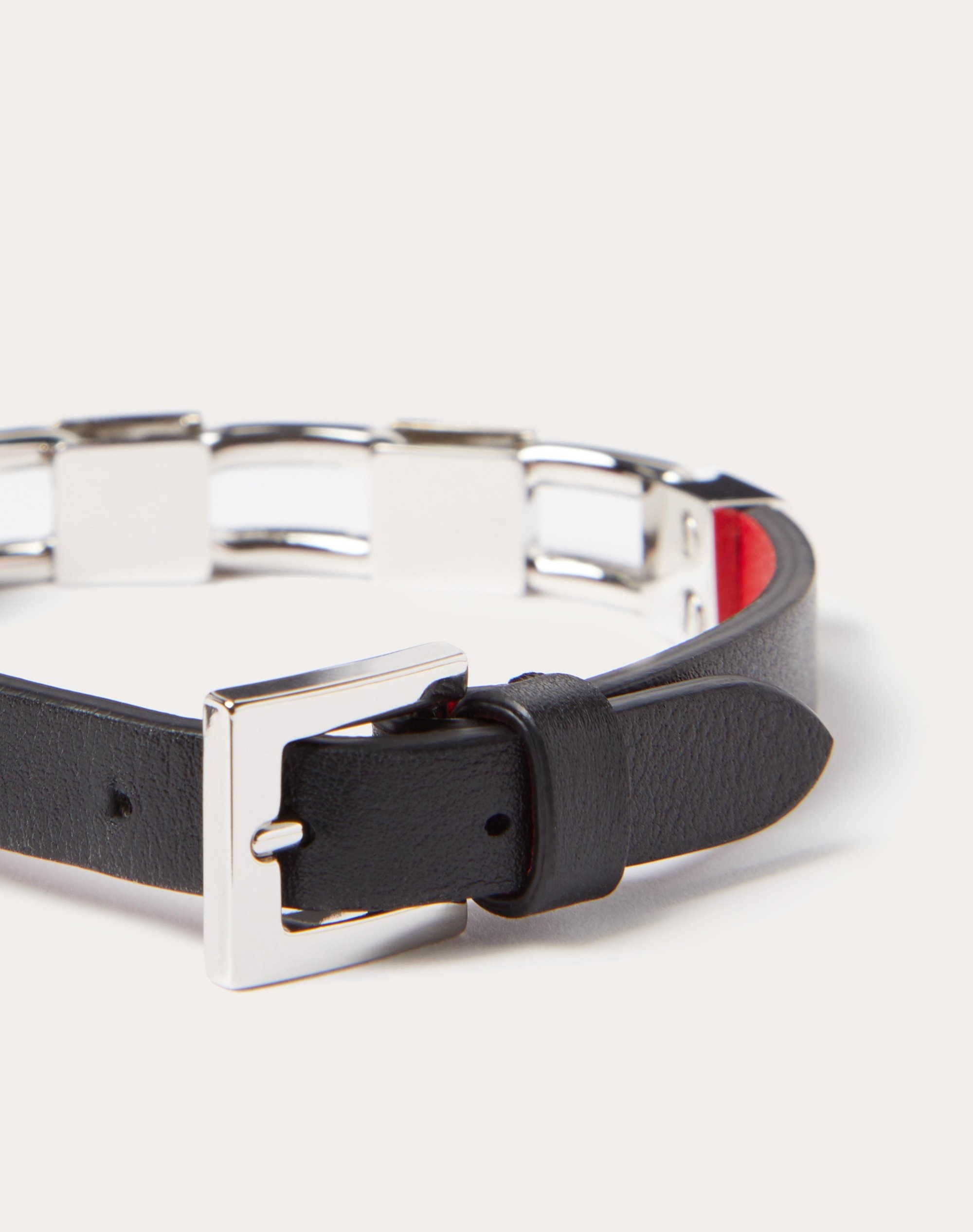 STUD CHAIN LEATHER BRACELET - 3