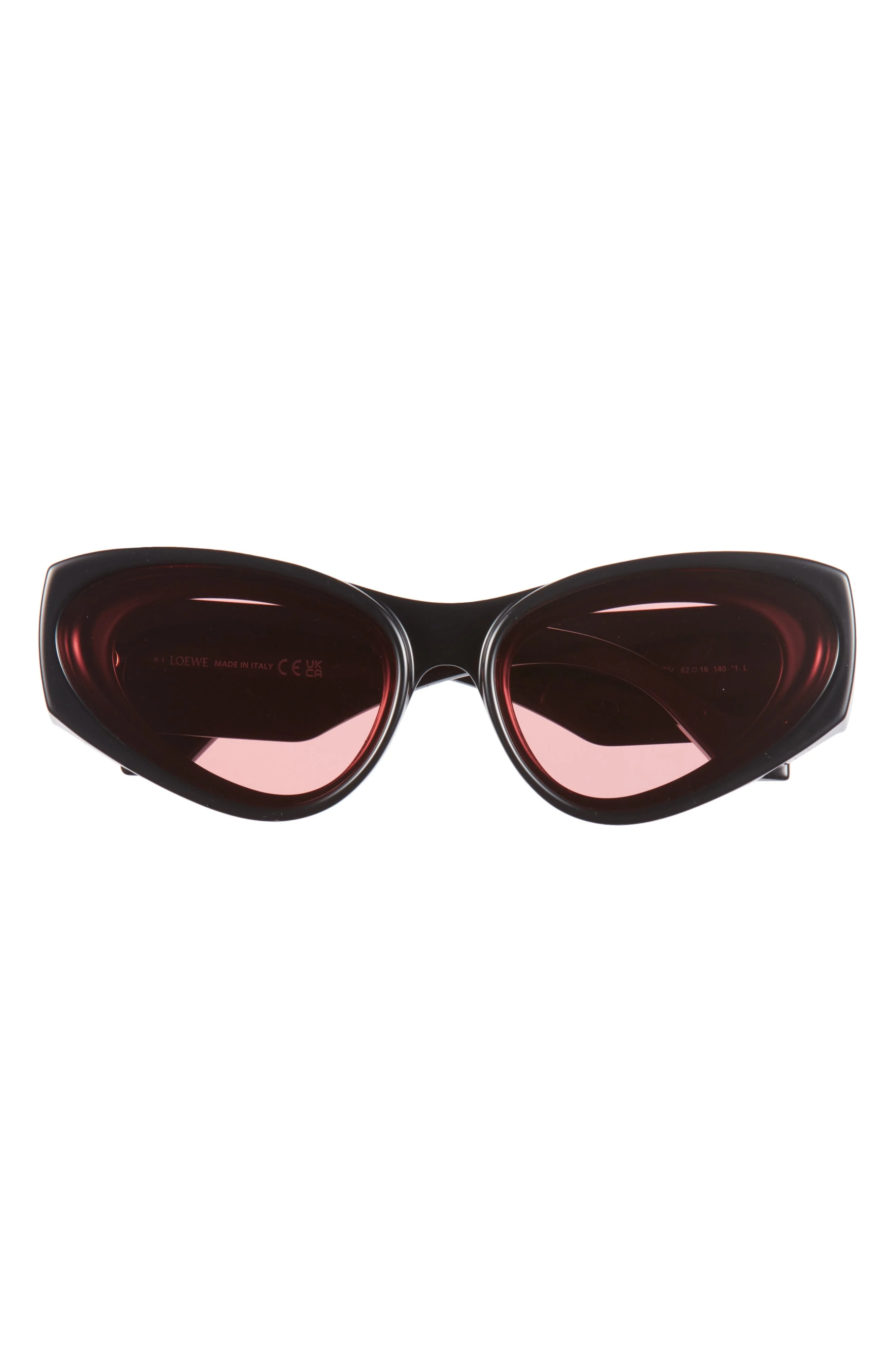 Loewe Signature 52mm Cat Eye Sunglasses in Shiny Black /Blue at Nordstrom - 1