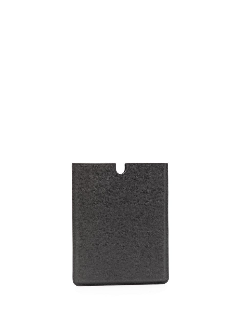 logo-plaque leather tablet case - 2