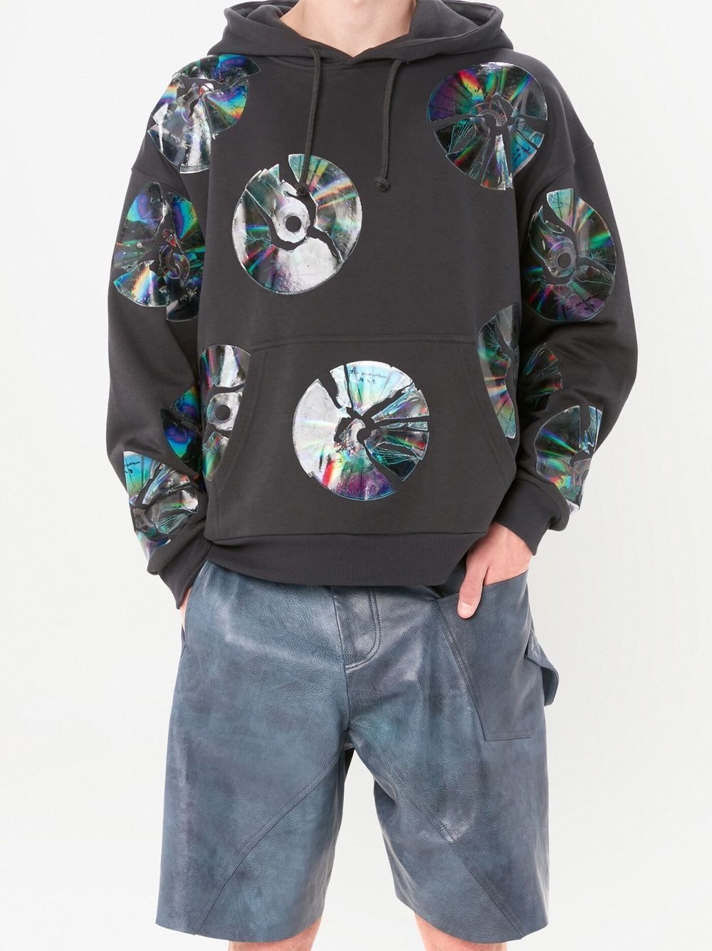 graphic-print cotton hoodie - 3
