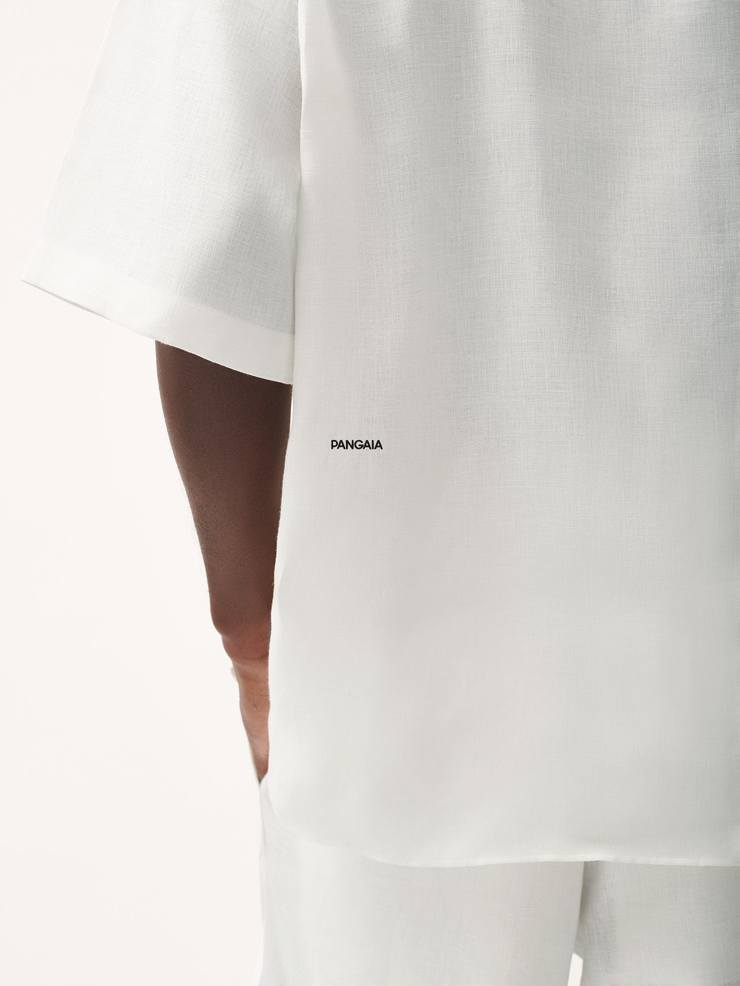 Mens DNA Aloe Linen Camp Collar Shirt - Off-White - 4