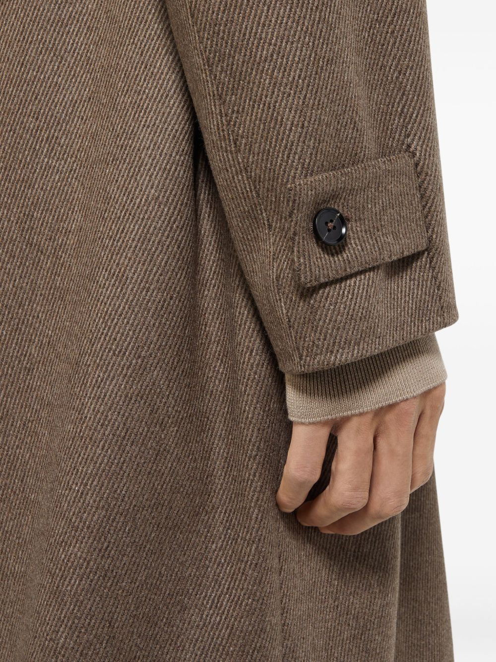 belted twill coat - 5
