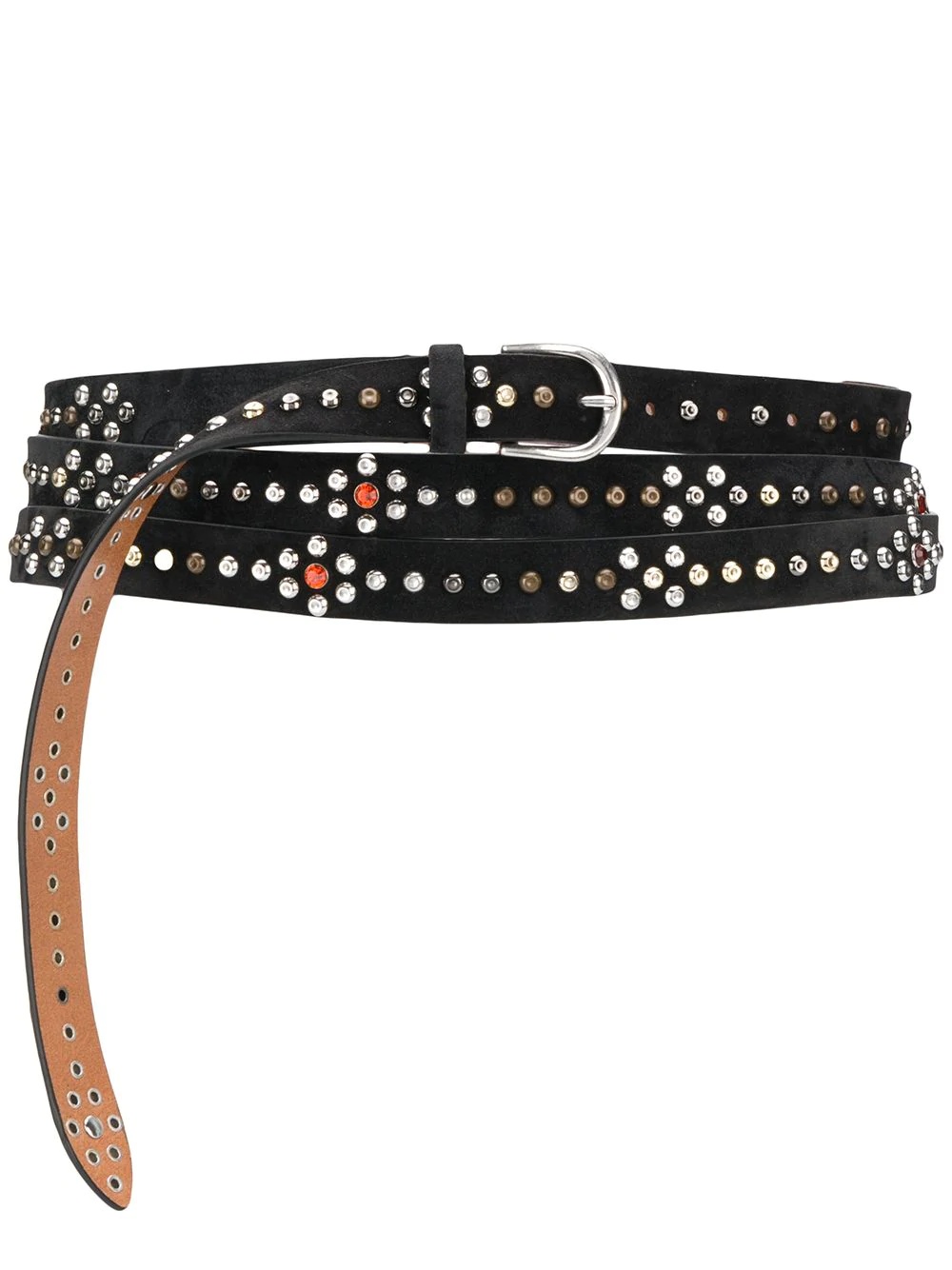 studded wrap-around waist belt - 1