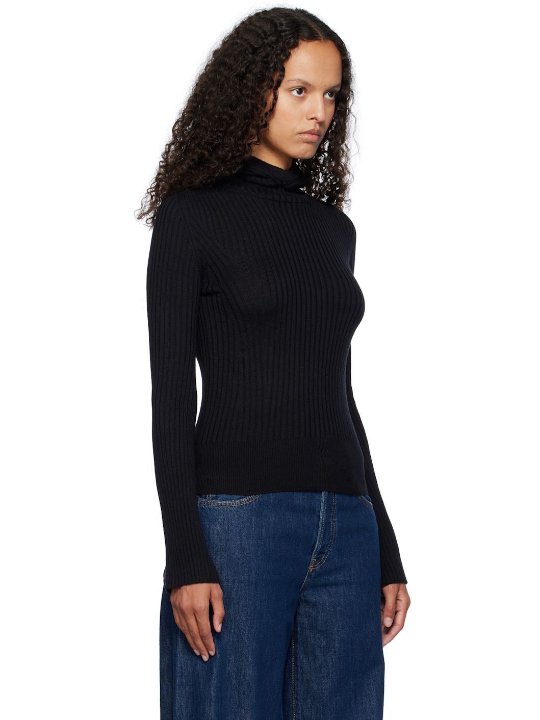 Black Virgin Wool Hoodie - 2