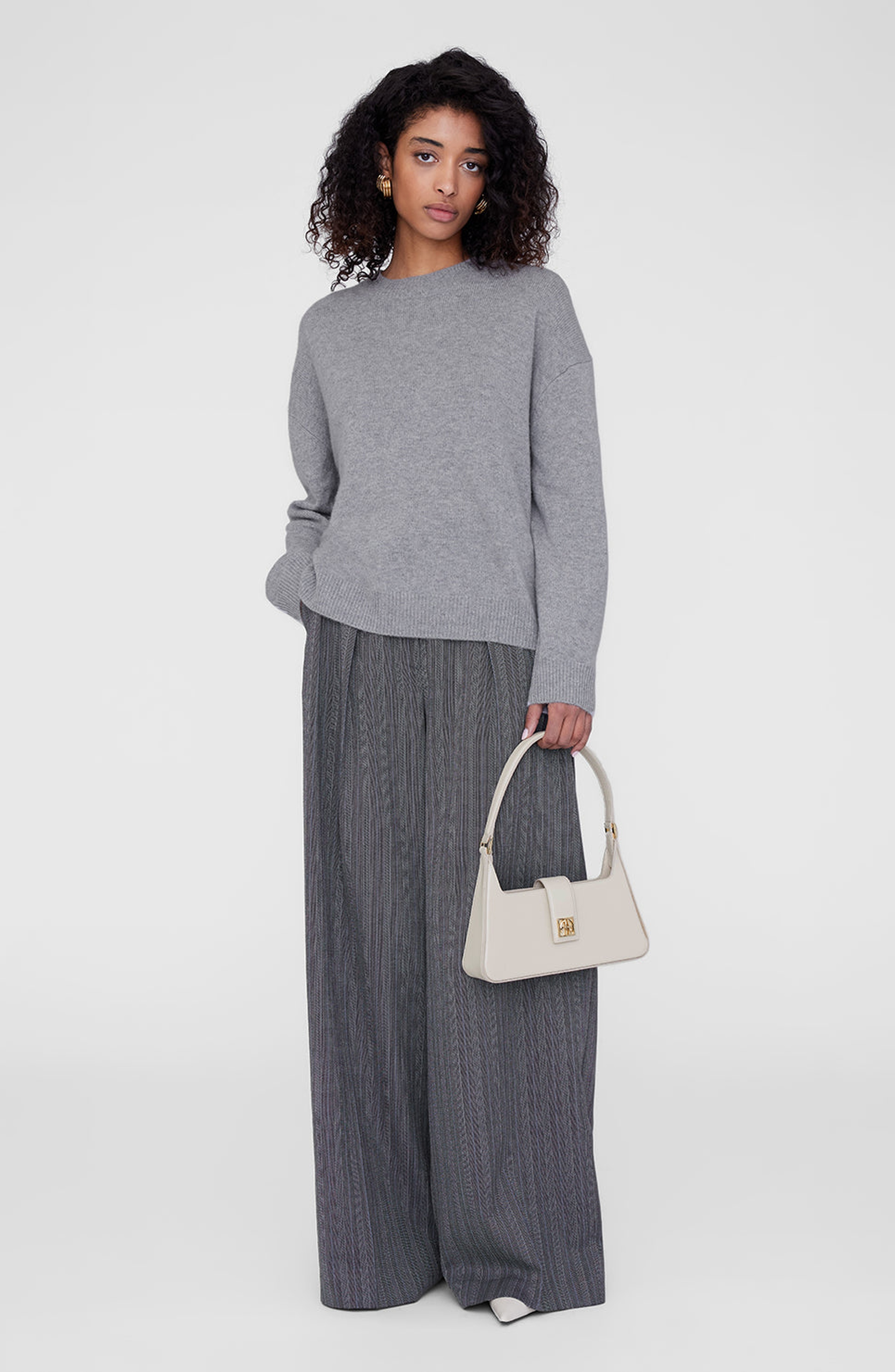 ANINE BING Lou Shoulder Bag in Bone at Nordstrom - 5