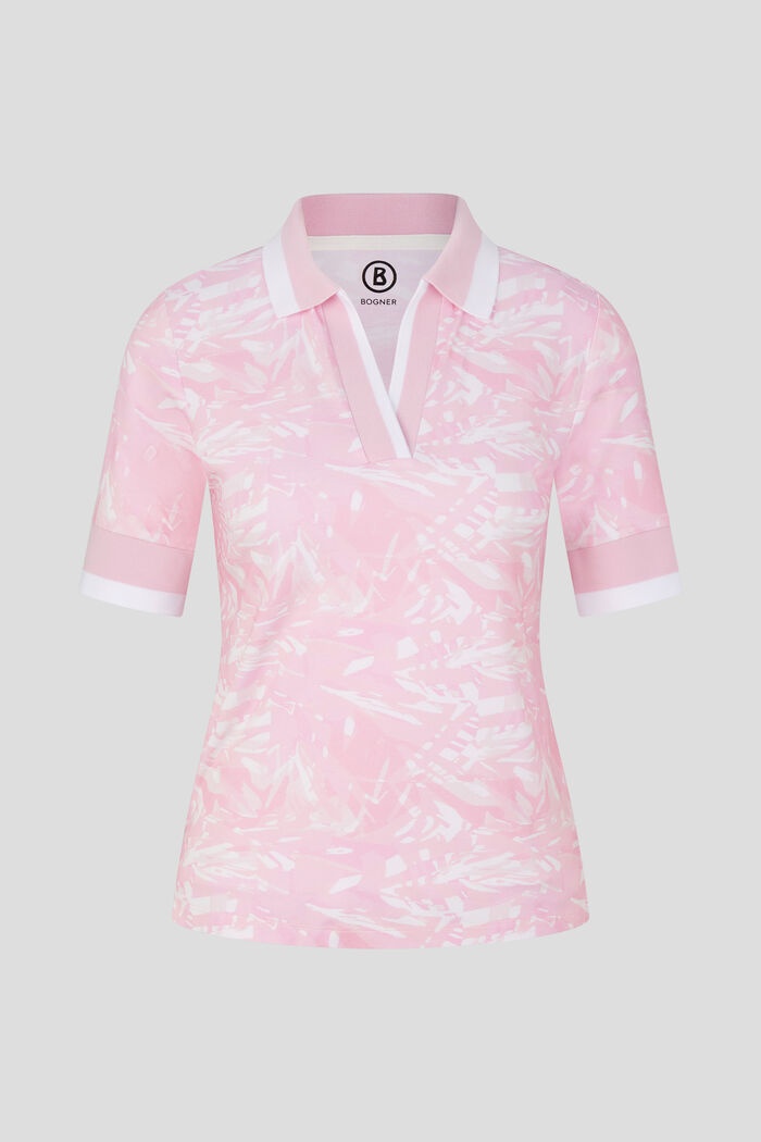 Elonie Functional polo shirt in Pink/White - 1