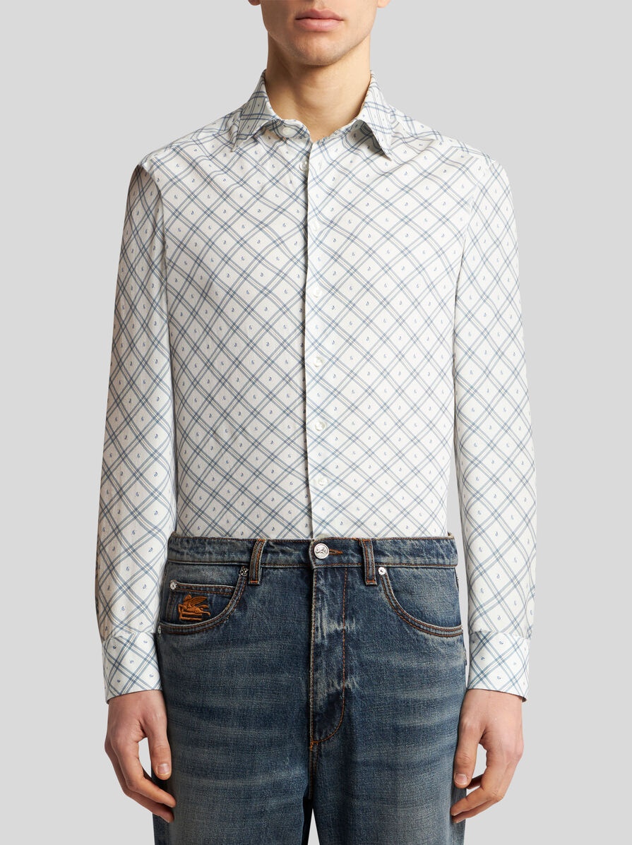 MICRO-PAISLEY AND CHECK SHIRT - 2