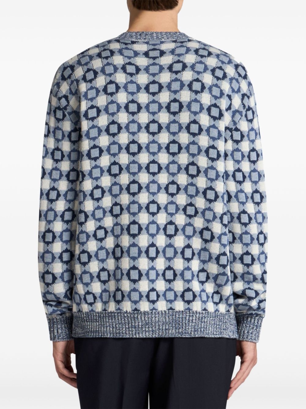 patterned-jacquard cardigan - 4