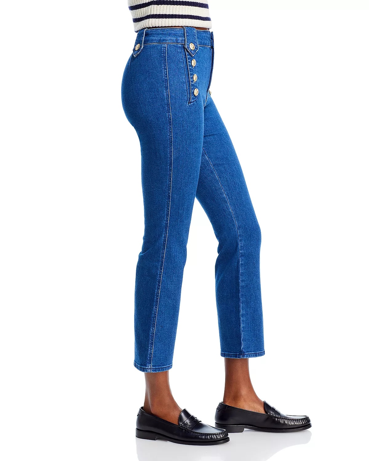 Robertson Cropped Flare Leg Jeans in Dark Wash - 4