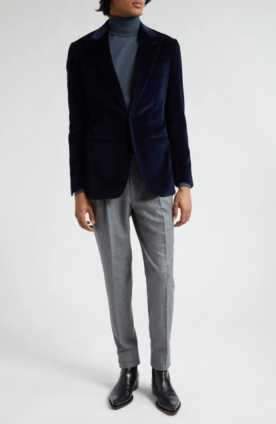 THOM SWEENEY Peak Lapel Velveteen Dinner Jacket outlook