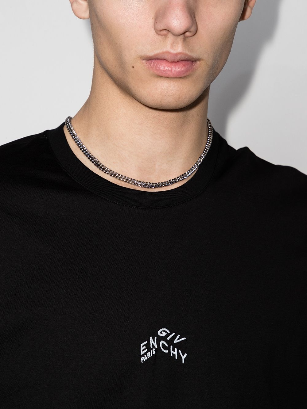 embroidered refracted logo T-shirt - 4