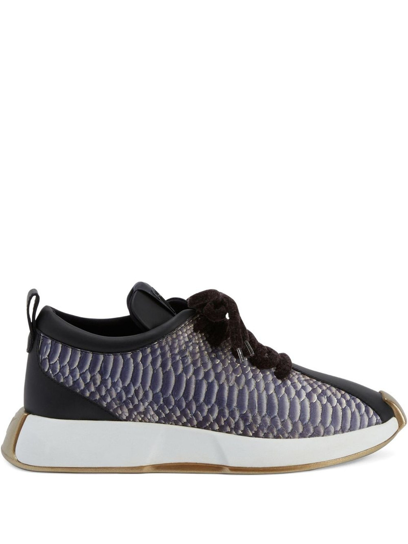 snakeskin-print sneakers 1