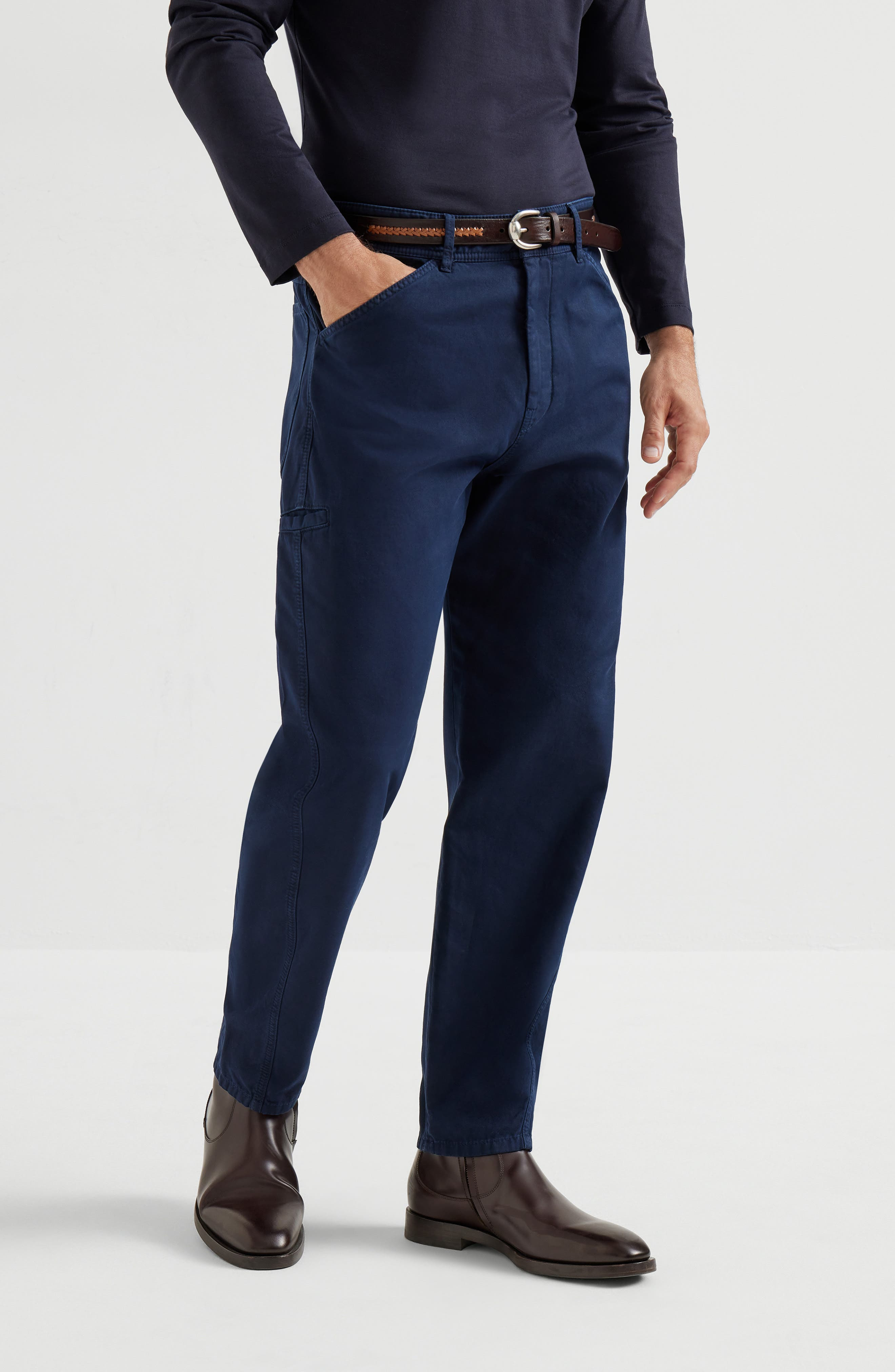 Brunello Cucinelli Gabardine trousers in Navy Blue at Nordstrom - 2