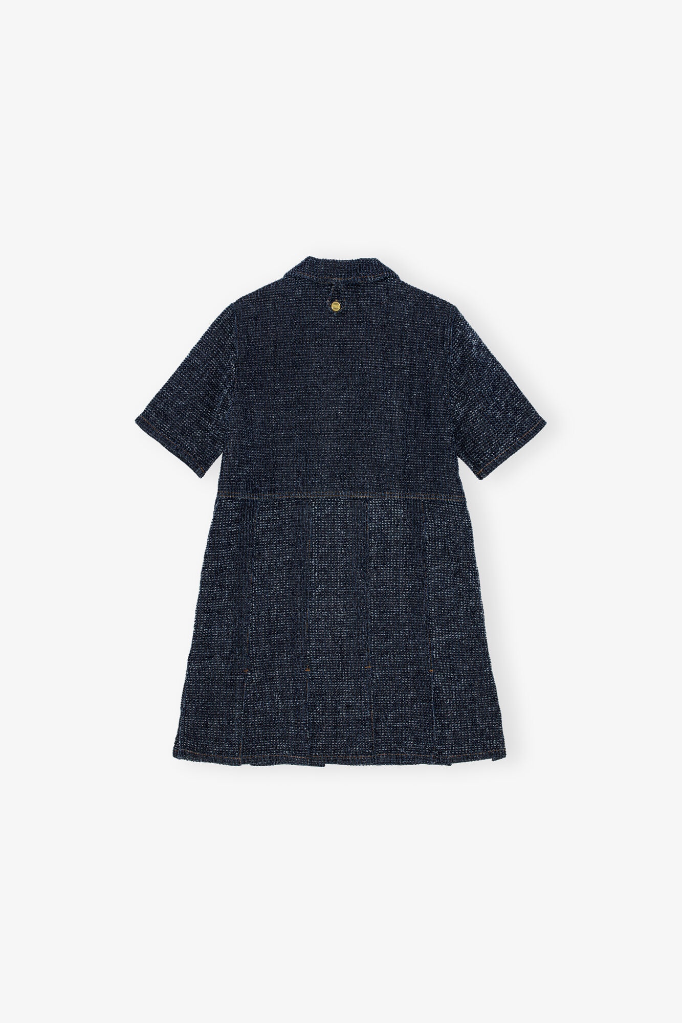 DARK BLUE FLUFFY DENIM MINI DRESS - 6