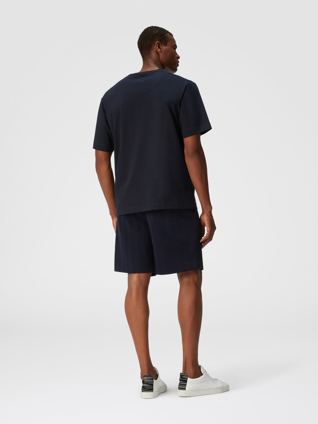 Cotton jersey T-shirt with zigzag insert - 3