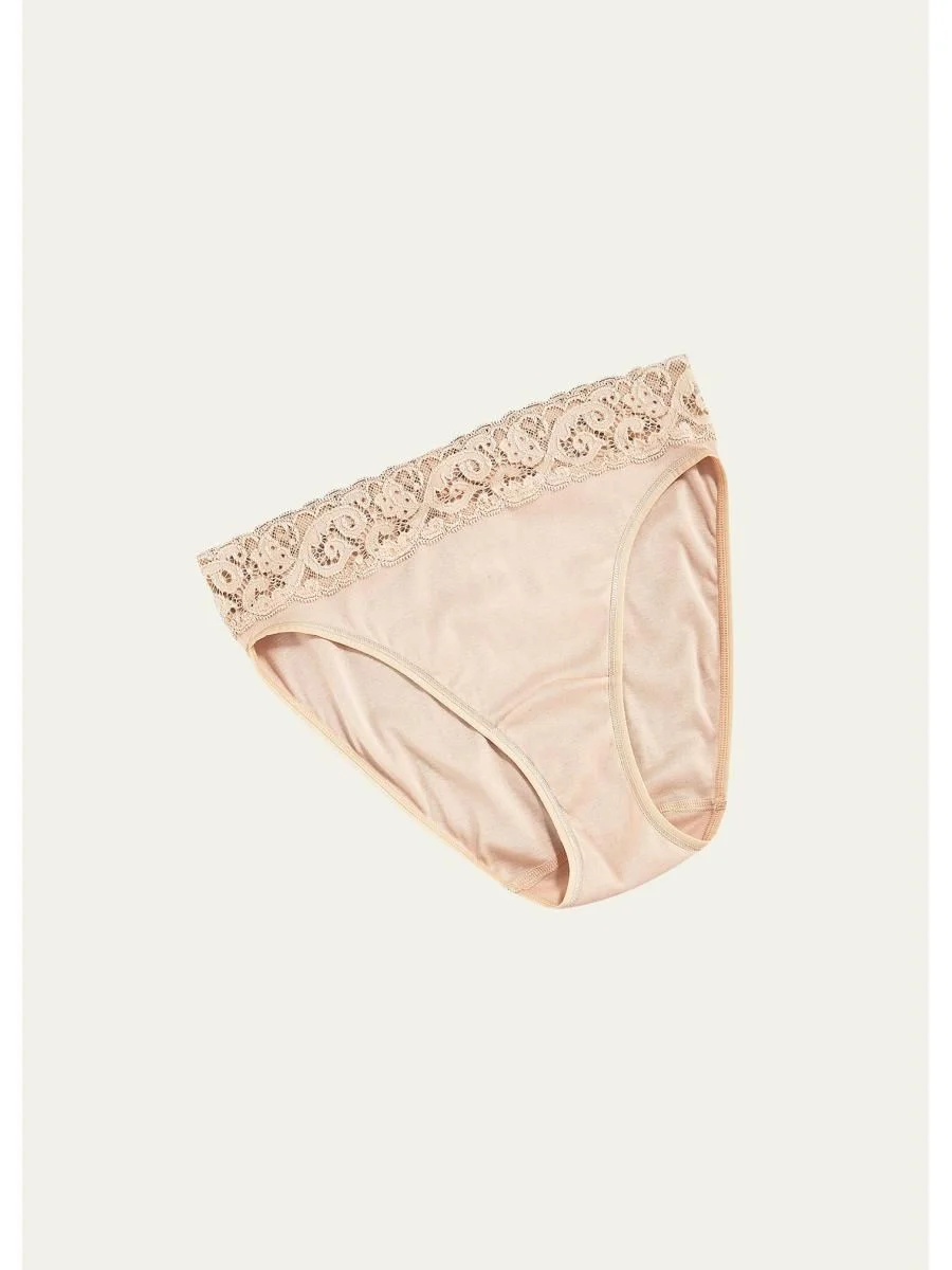 Moments High-Cut Lace-Trim Briefs - 1