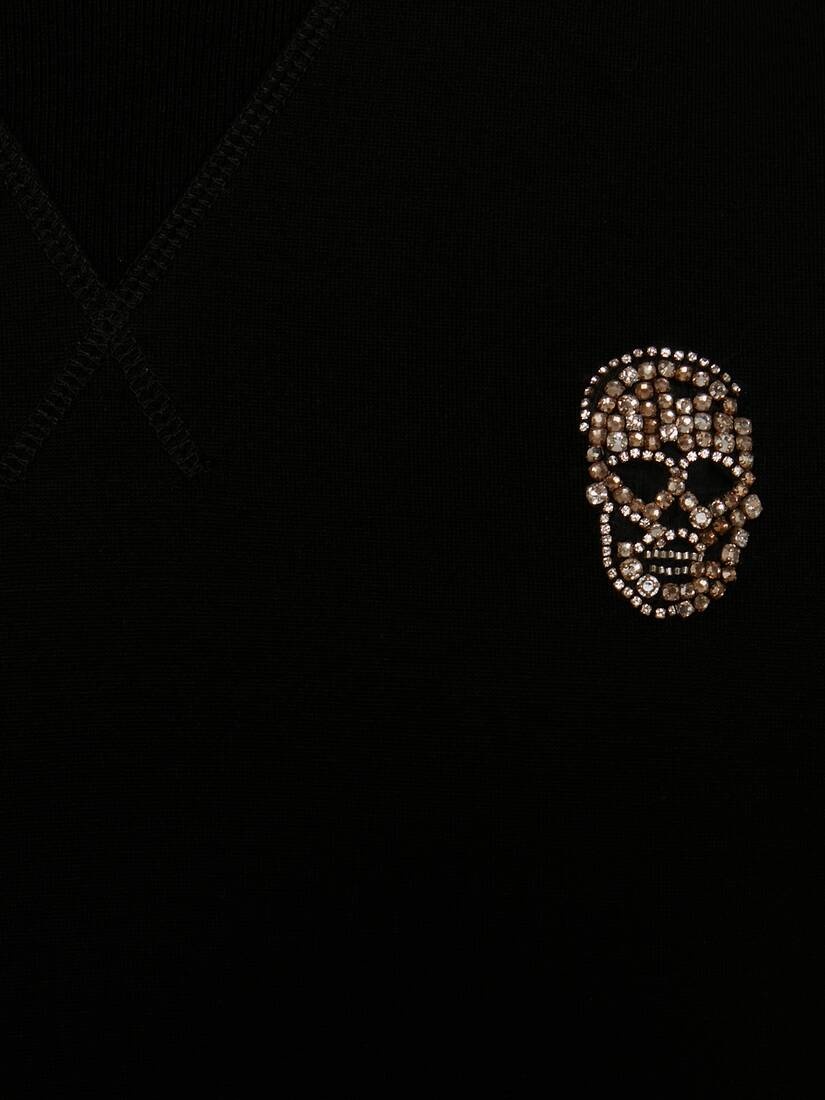 Men's Crystal Skull Sweatshirt in Black - 5