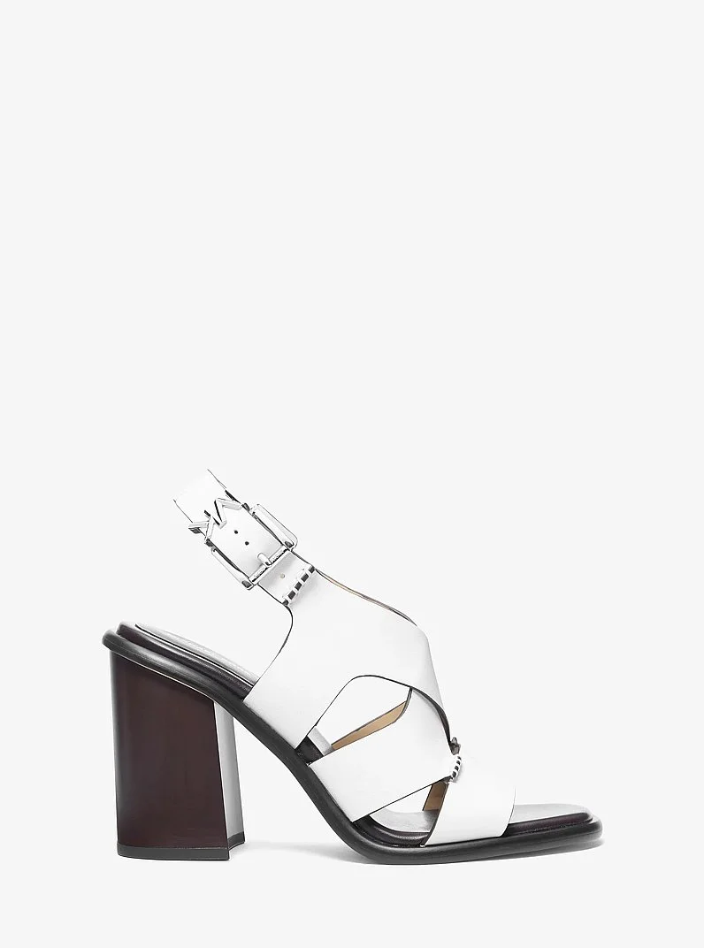 Raven Leather Block Heel Sandal - 1
