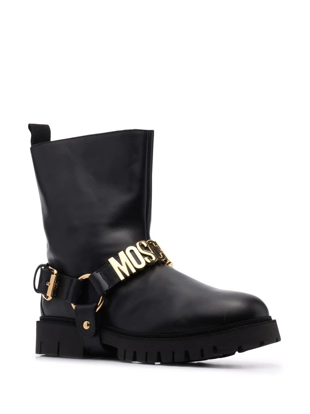 logo-lettered stirrup-detail biker boots - 2