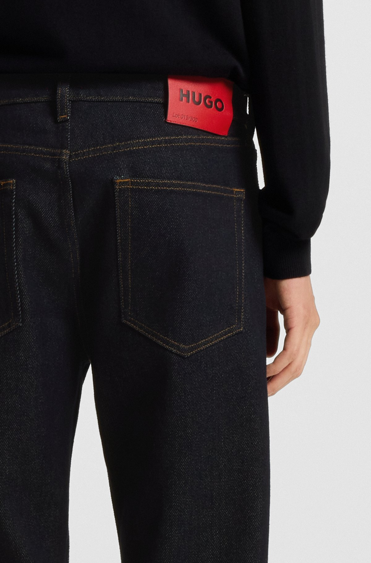 REGULAR-FIT JEANS IN FADED DARK-BLUE DENIM - 5