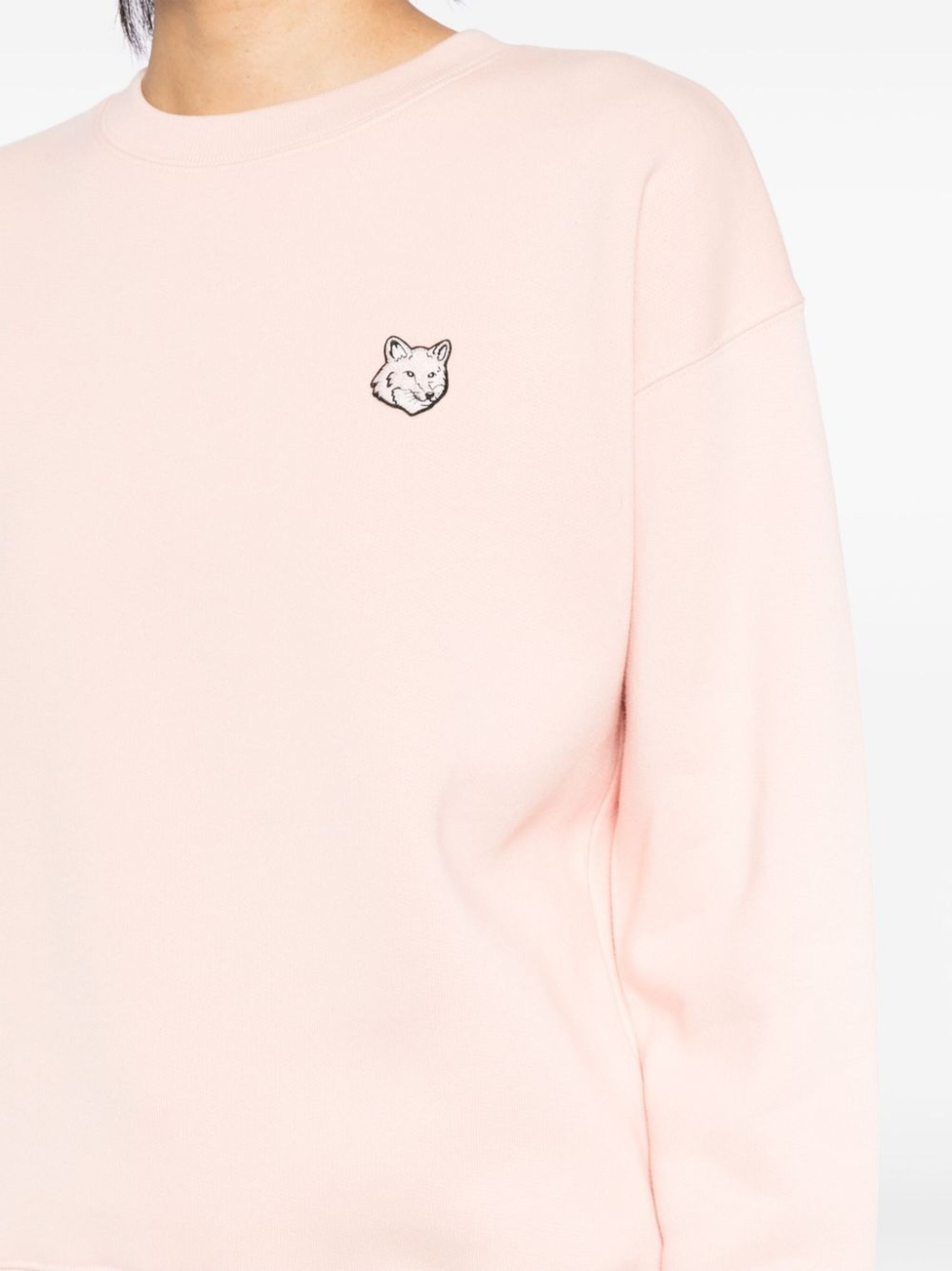 bold fox head patch sweatshirt - 5