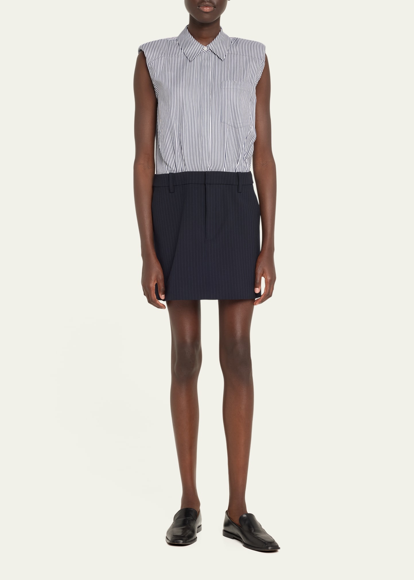 Graham Shirting Combo Mini Dress - 2