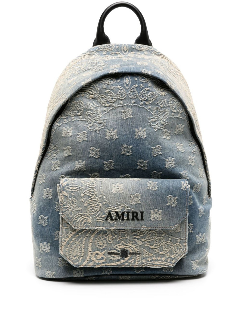 bandana-jacquard denim backpack 1