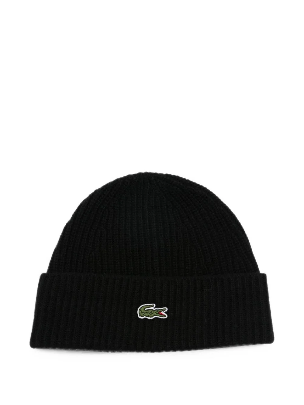 ribbed-knit logo-patch beanie hat - 1